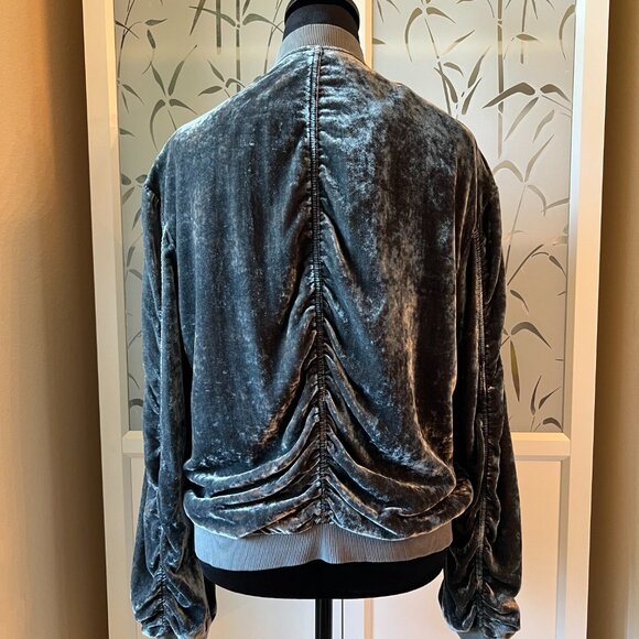 Free People Velvet Bomber Jacket S - Picture 2 of 5